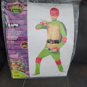 Kids Ninja Turtle Costume Raph Child Large 12-14 Used